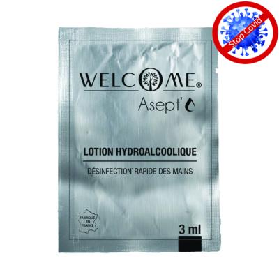 LOTION HYDRO-ALCOOLIQUE - dose 3 ml - LOT DE 50 sachets